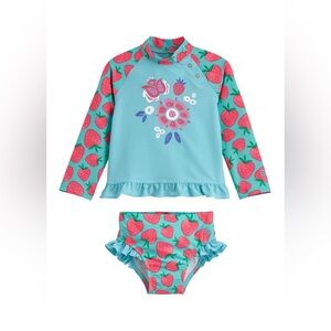 Coolibar Girls’ 3T Two-Piece Ruffle Rashguard Set NWT
UPF 50+